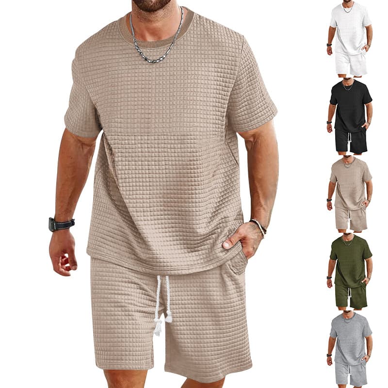 New Men's Sporty Casual Set Round Neck T-Shirt and Shorts 2-Piece Set Fashionable Summer Wear Comfortable Breathable Clothing