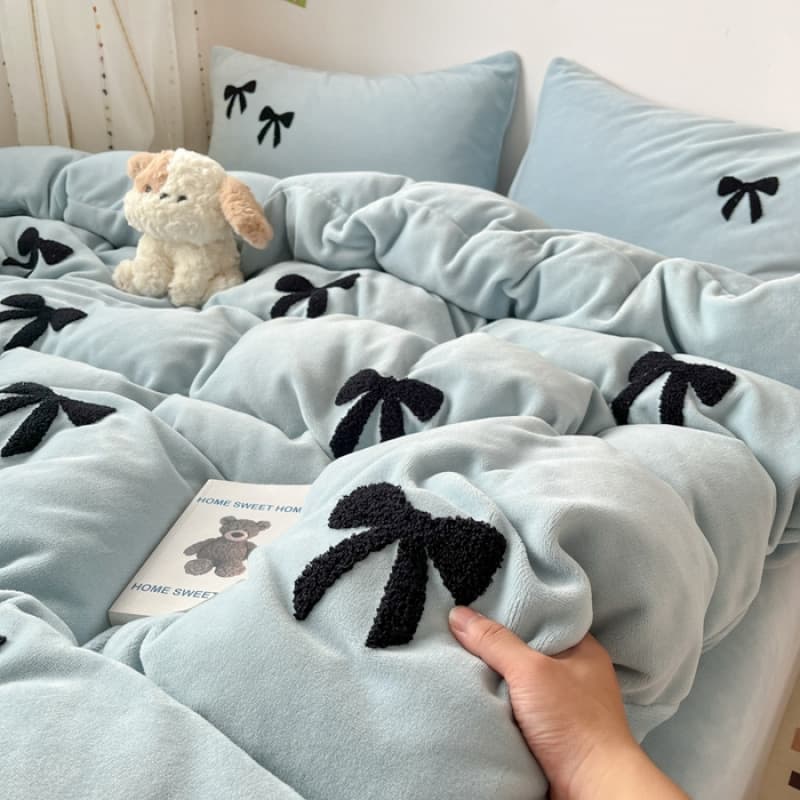 (Total) Ximengyuan Home Textiles 2025 New A-Class Thickened High-Density High GSM Milk Fleece Towel Embroidery Four-Piece Set