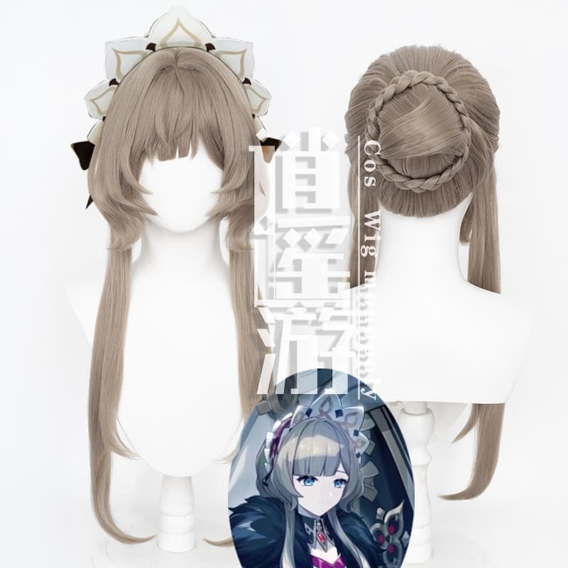 Xiaoyao You Puppet Sandrone Genshin Impact Nod-Krai Cos Wig Fatui Realistic Scalp Top Bun