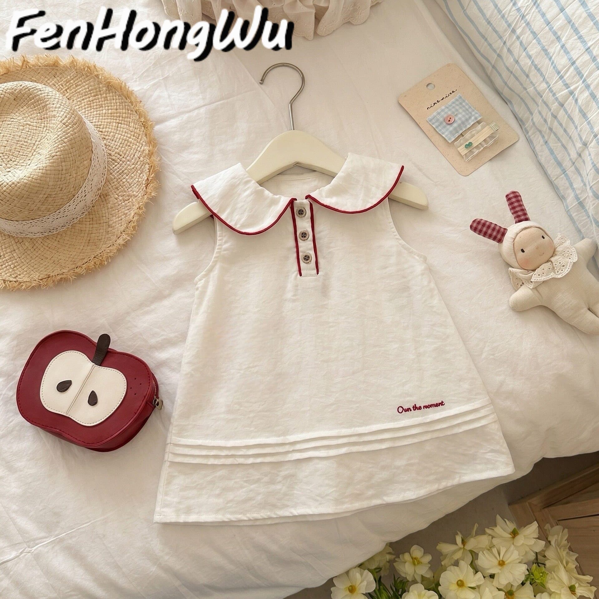 【Pink House】Girls' Dress New Style Baby Girl Collar Dress Sweet Turn-down Collar Princess Dress Birthday Party Gown