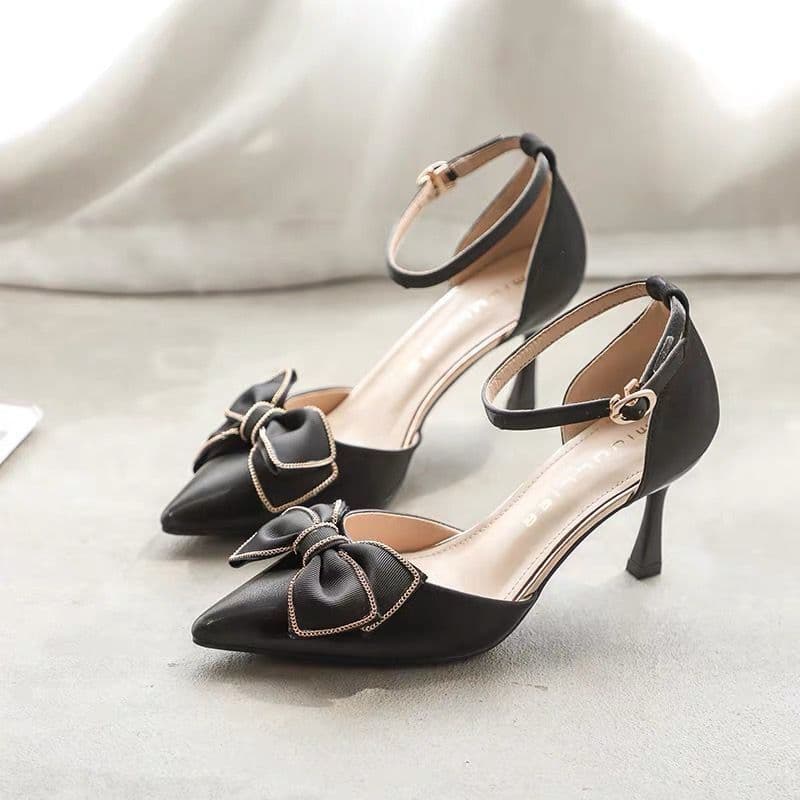 Trendy New High-Heel Sandals for Women, Elegant Design for Petite Figures, Chic Bow Detail 2024