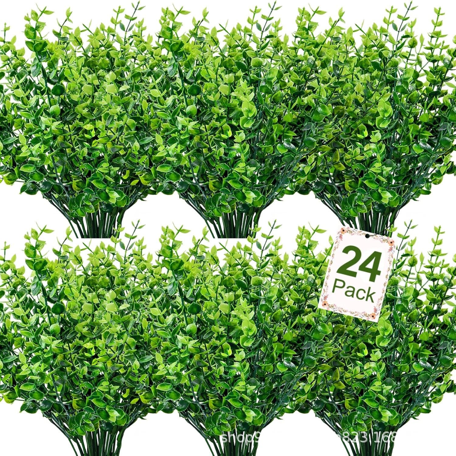 Amazon Artificial Green Plant 7-Branch Eucalyptus Money Leaf Bouquet Plant Wall Wedding Gardening Engineering Decoration In Stock