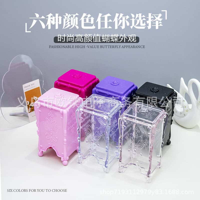 Creative Butterfly Nail Art Storage Box, Nail Polish Remover Pad Cotton Pad Box, Salon Desktop Tool Nail Wipe Dispenser