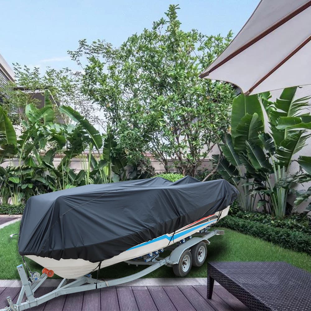 Portable V-Shaped Boat Cover Outdoor Boat Protection Cover Sunscreen 210D Waterproof Boat Cover UV Protection