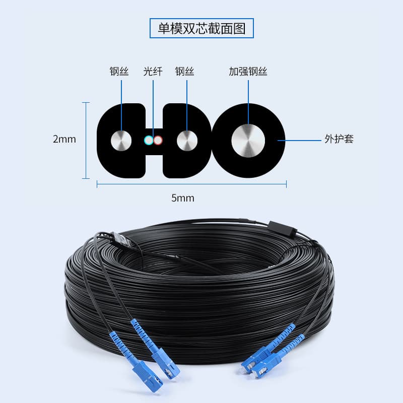 Outdoor Optical Cable 4-Core Fiber 6-Core 8-Core 12-Core 24-Core Armored Cable Telecom Grade Single Mode Fiber Optic Cable