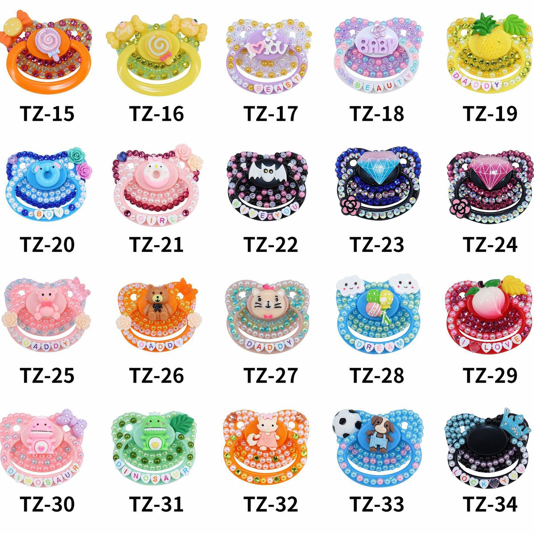 Wholesale adult pacifier, adult ABDL luxury European and American toy mouth, large pacifier with diamond stickers to relieve anxiety