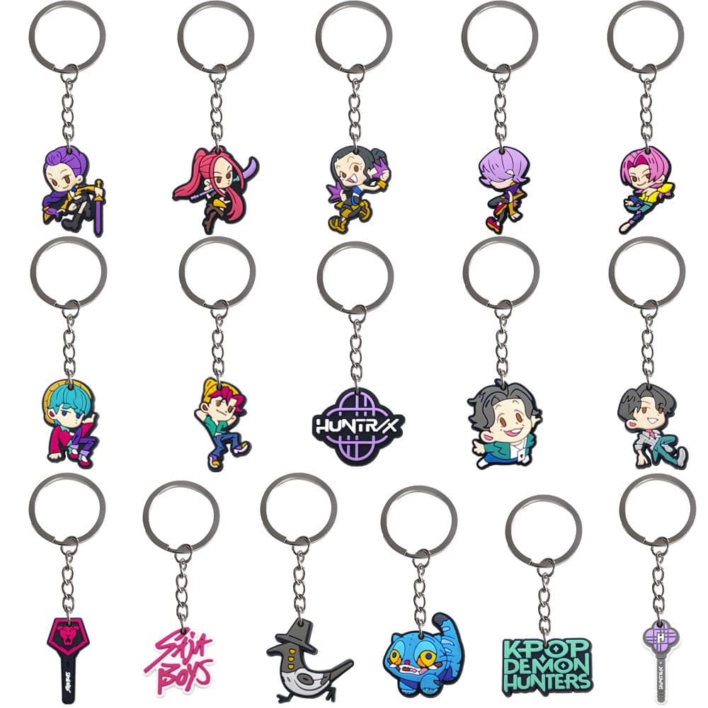 New Demon Girl Group Keychain Anime K-Pop Trendy Keychain Pendant Exquisite Bag Accessory PVC Material