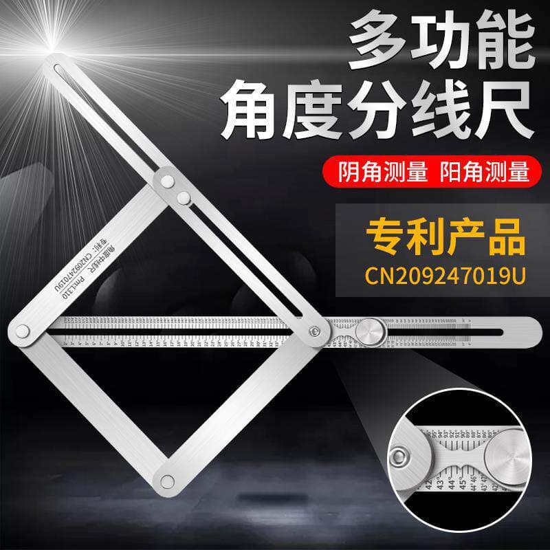 Diagonal Ruler Integrated Ceiling Installation Angle Ruler Edge Cutting Diagonal Protractor Multifunctional Woodworking Construction Site Angle Ruler