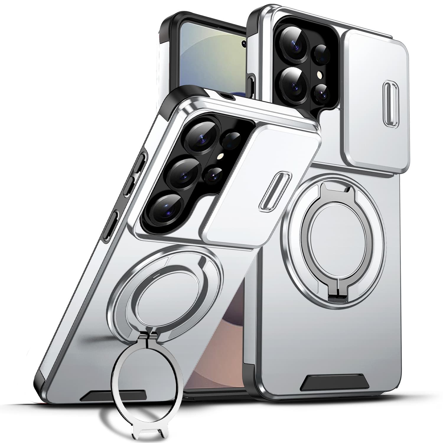 360 Rotating Ring Magnetic Phone Case Samsung S26Ultra Anti-fall Protective Cover Anti-fall S25Edge Glasses Sliding Window