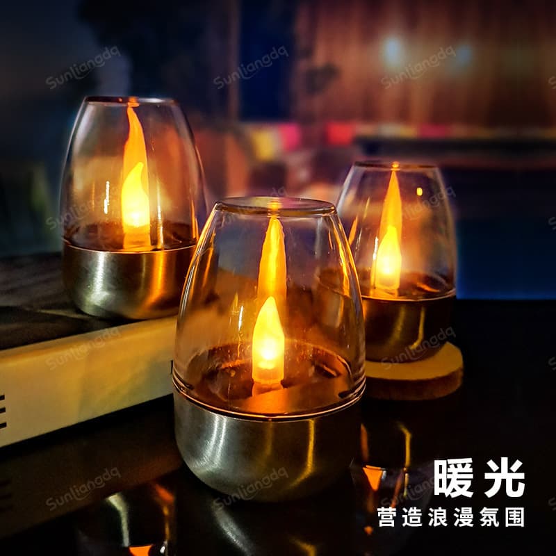 Cross-border solar candle light decoration atmosphere solar garden light outdoor waterproof night light simulation candle light