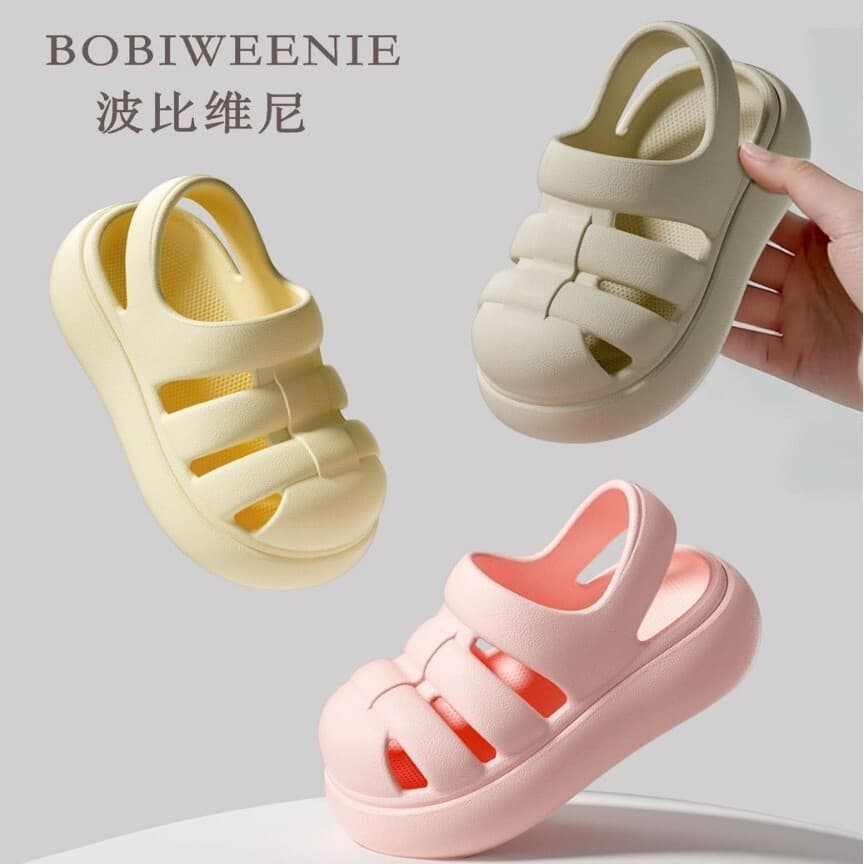 2026 Children's EVA New Solid Roman Style Sandals Thick Sole Closed Toe Jelly Lightweight Sandals for Boys and Girls Wholesale