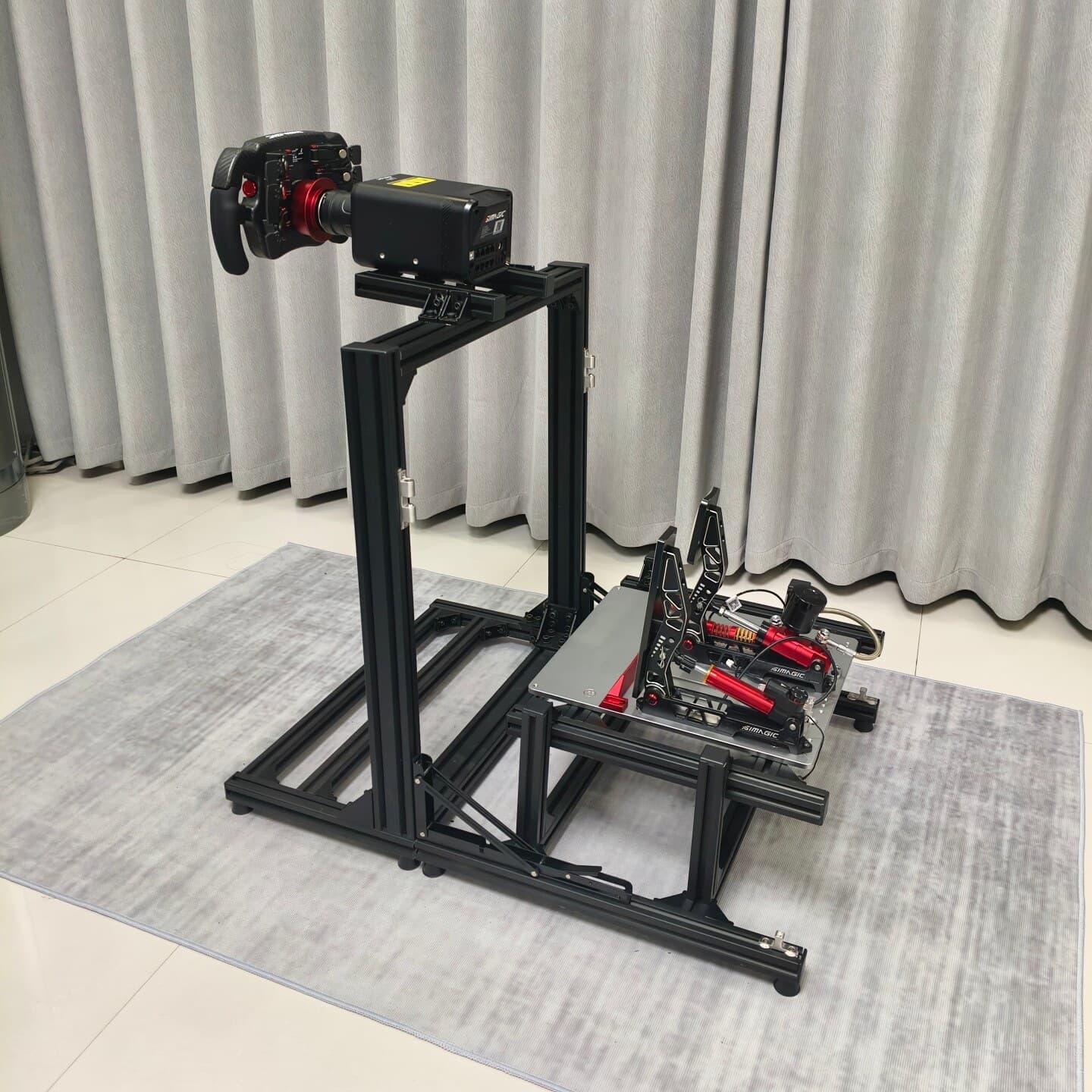 Folding pedal adjustment folding racing simulator half frame small space gift aluminum profile simulator bracket