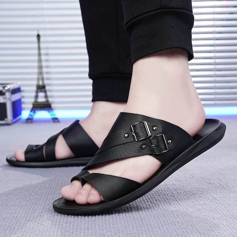 2025 New Summer Men's Sandals, Non-Slip Casual Sandals, Indoor/Outdoor Slippers, 2-in-1 Beach Shoes, Trendy