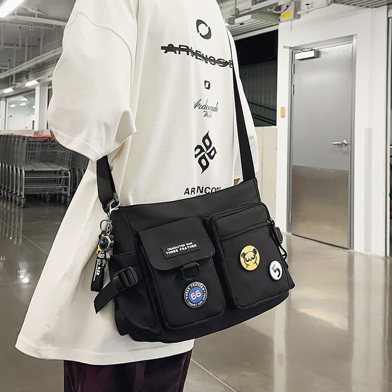 Men's Crossbody Bag Trendy Original Workwear Style Japanese Casual Unisex Large Capacity Shoulder Bag Women's Unique Messenger Bag