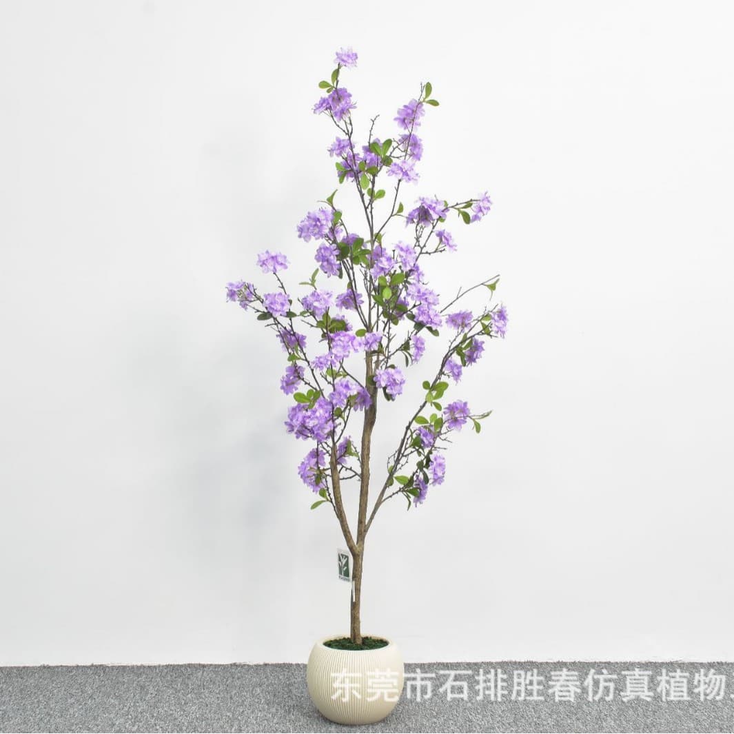 Artificial Plant Decoration Blue Snowflake Tree Potted Twisted Tree Foliage Fake Flower Plant Bonsai Indoor Home Decoration