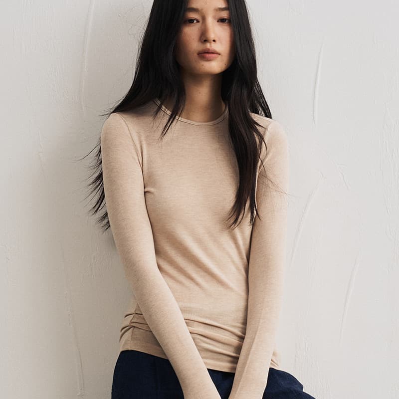 Tencel Modal Cashmere Base Layer for Women, Autumn/Winter Slim Fit Solid Color Skin-Friendly T-Shirt High-End Luxury Knitted Top