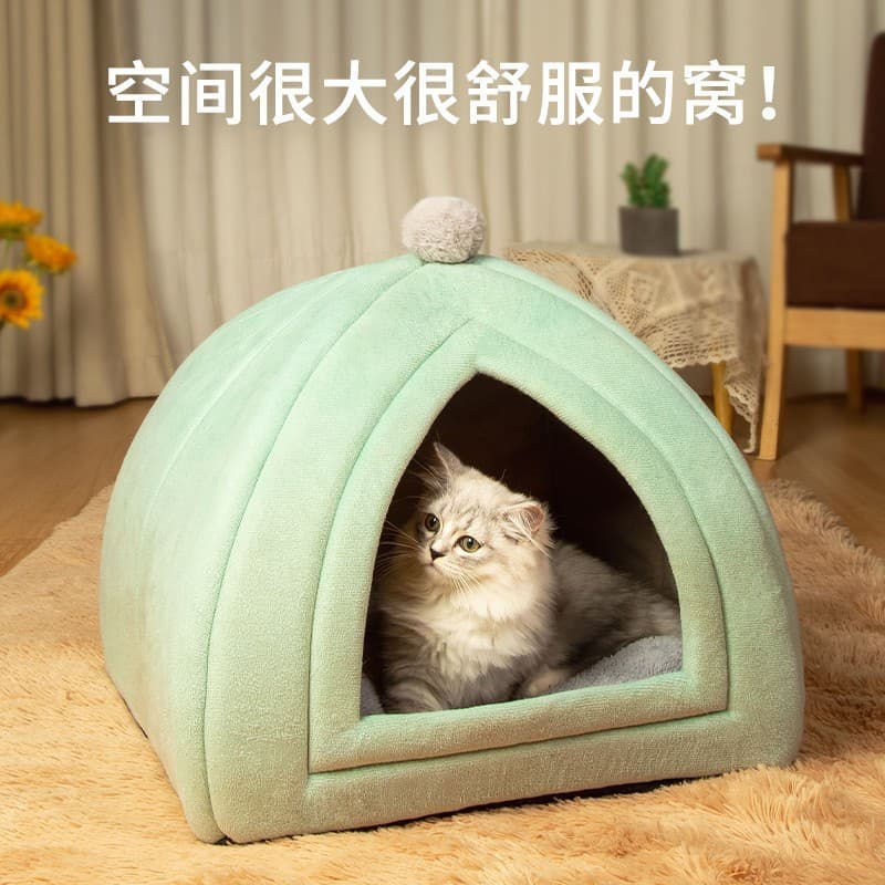 Pet Nest Wholesale Cat Bed Winter Warm Dog Bed All-Season Cat Cave Semi-Enclosed Cat Bed House Pet Nest