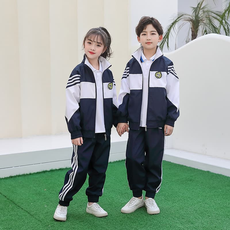 New Student School Uniform Two-Piece Set for Middle and High School Boys and Girls, Spring/Autumn/Winter Sports Style