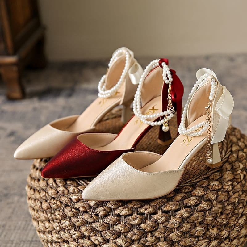 Fairy Dress Chunky Heel Sandals for Women Gentle Summer Single Shoes One-Strap High Heels New Hollow Design for Bridesmaid 2026