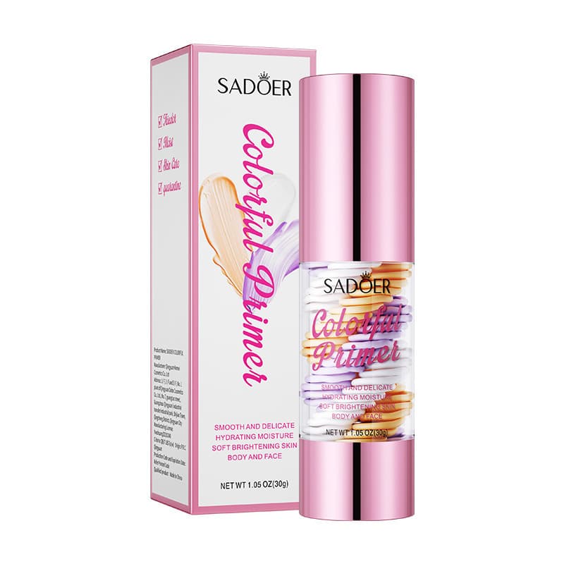 Cross-border Three-Color Primer SPF50+ PA+++ 40g SADOER Brightening Natural Nude Makeup Primer Wholesale