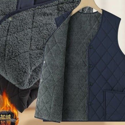 Dad's winter clothing, middle-aged and elderly men's cotton vest and vest, German velvet plus velvet thick section, warm old men's cotton vest