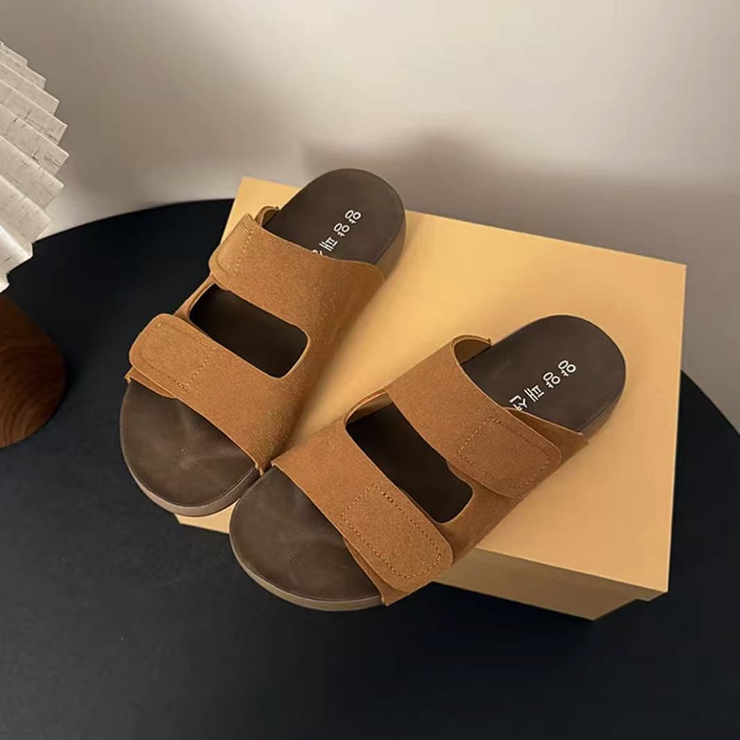 2026 Summer New Lightweight Comfortable Trendy Versatile Casual Slides Fashion Thick Sole Velcro Breathable Beach Sandals