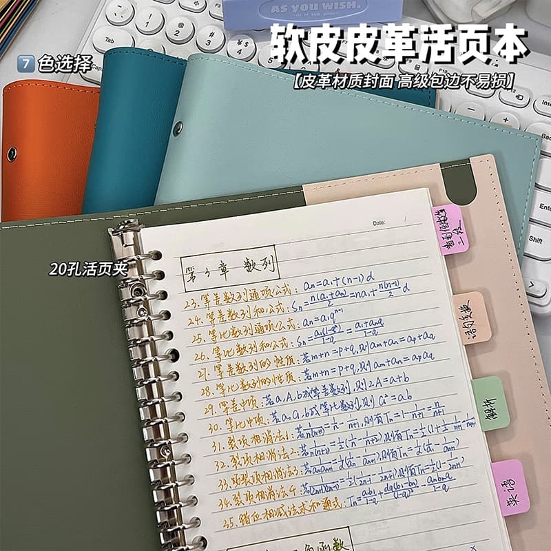 B5 Loose-Leaf Notebook, Non-Scratch, Detachable, Simple Leather, High-Value Coil Notebook A5