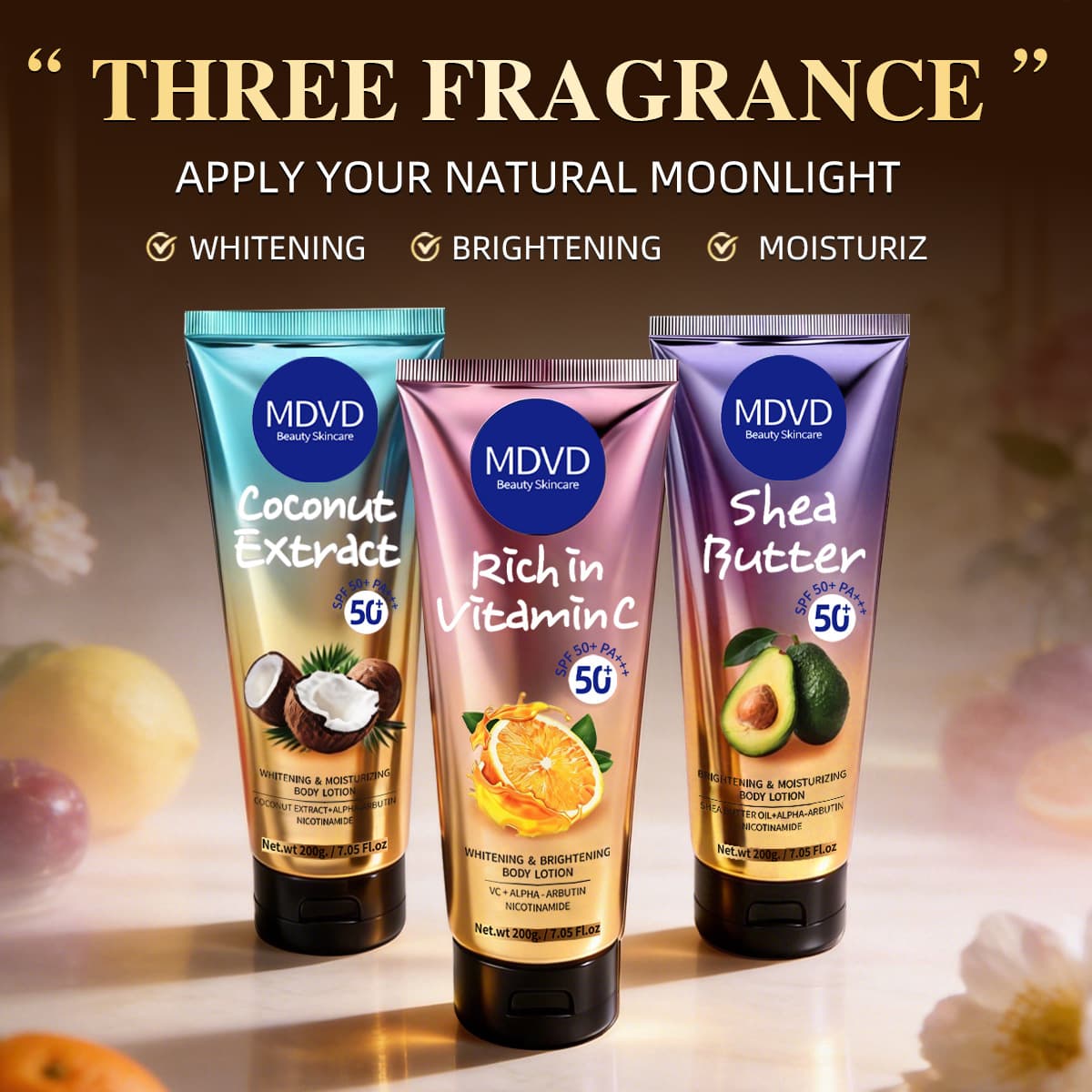 MDVD Vitamin C Silky Body Lotion Sunscreen Moisturizing Scented Body Lotion Cross-border Wholesale