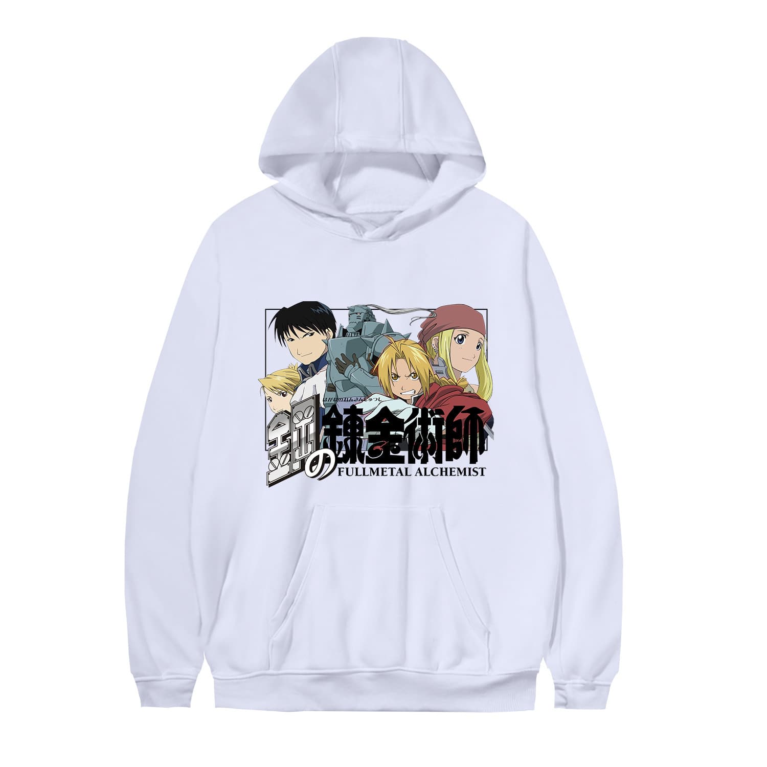 Cross-border Anime Fullmetal Alchemist Printed Loose Fit Sweatshirt Blank Pullover Fleece Hoodie