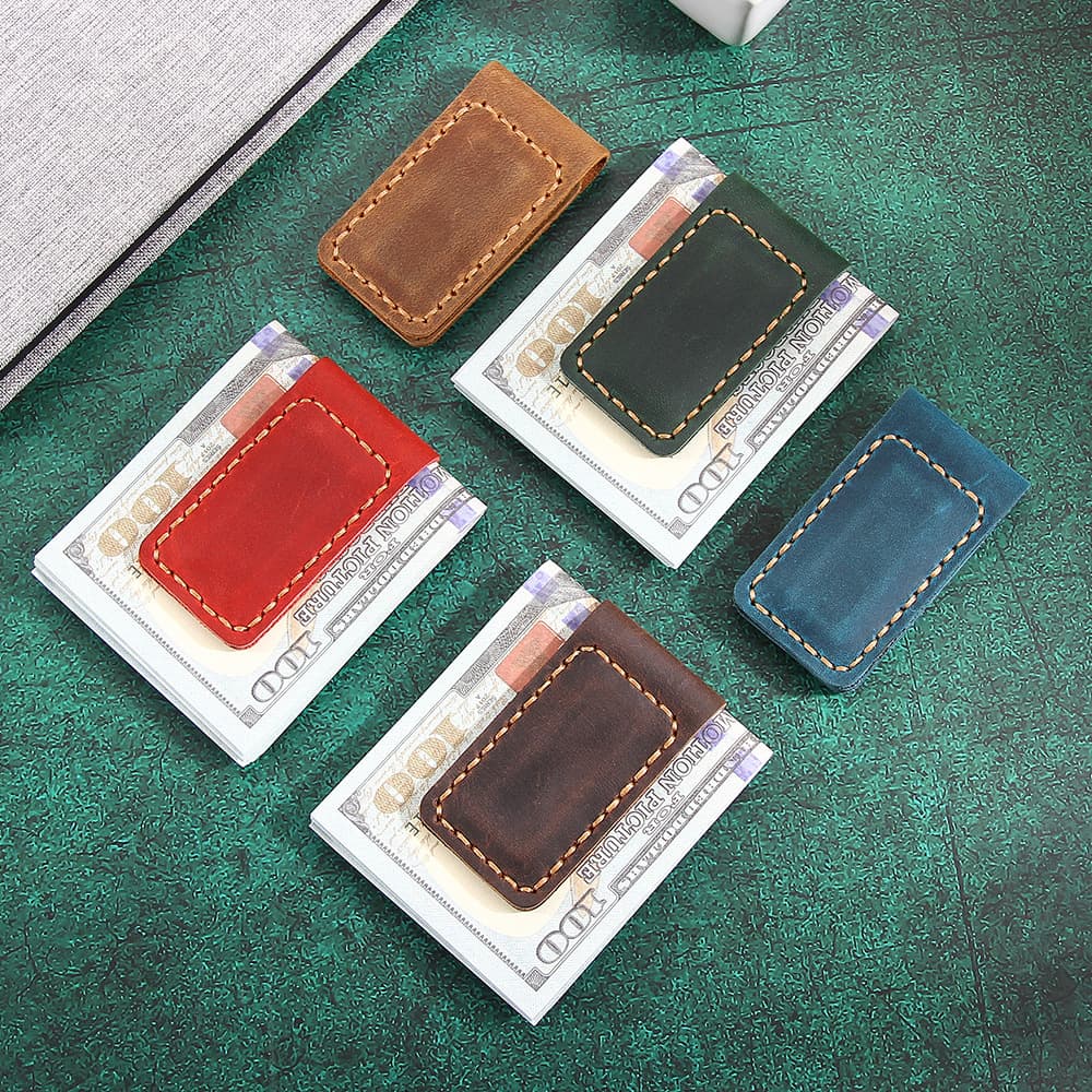 Genuine Leather Magnetic Money Clip Creative Crazy Horse Leather Magnetic Money Clip Amazon Handmade Magnetic Leather Money Clip