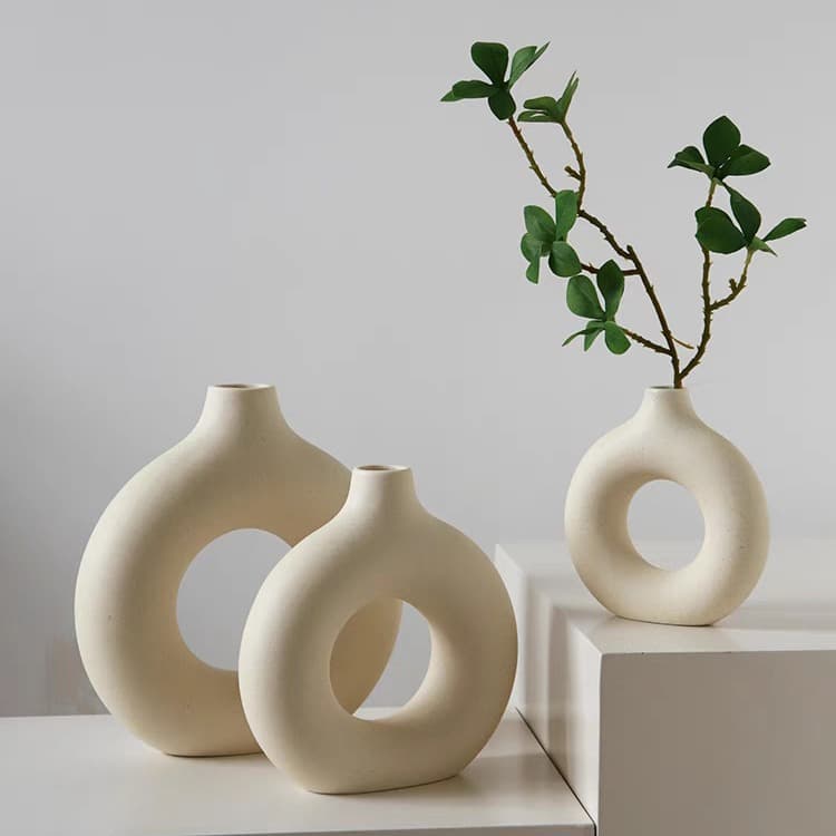 Plastic Vase Circle Vase Plastic Ornaments Creative Plastic Vase Set Living Room Dry Flower Arrangement