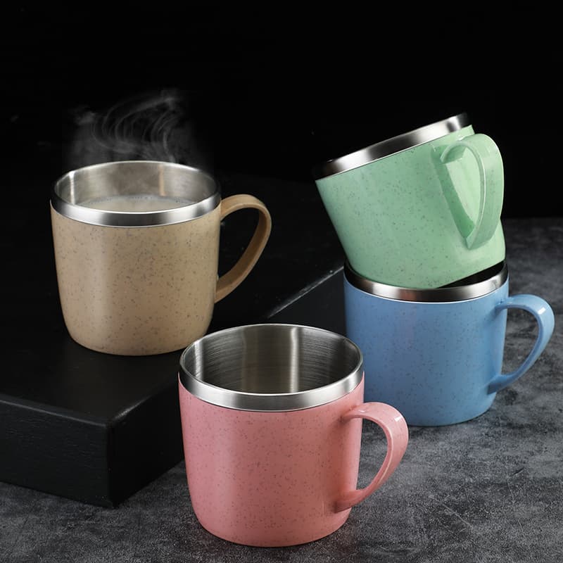 304 stainless steel mouthwash cup, household, children's, and students' toothbrush cup, cute cartoon double-walled stainless steel water cup, drop-proof for children.