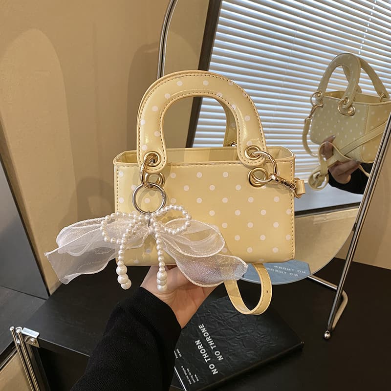 2026 Spring New Trendy Large Capacity Polka Dot Simple Stylish Women's Fashion Handheld Small Square Bag Crossbody Bag