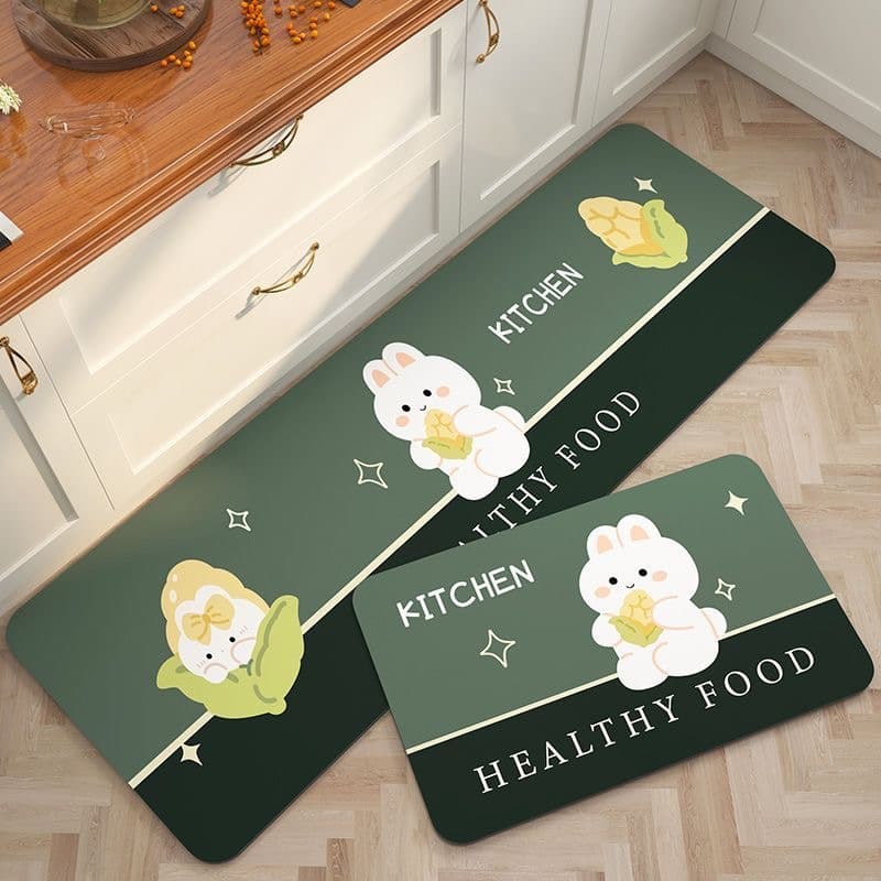 Diatom Mud Kitchen Floor Mat, Non-Slip, Water-Absorbent, Quick-Drying, Bathroom Entrance Anti-Slip Doormat