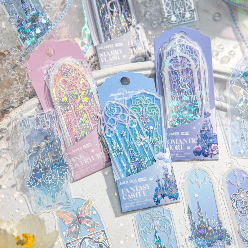 Dreamy Shell Glow PVC Bookmark High-Aesthetic Ins Dream Castle Student Reading Marker Page Clip