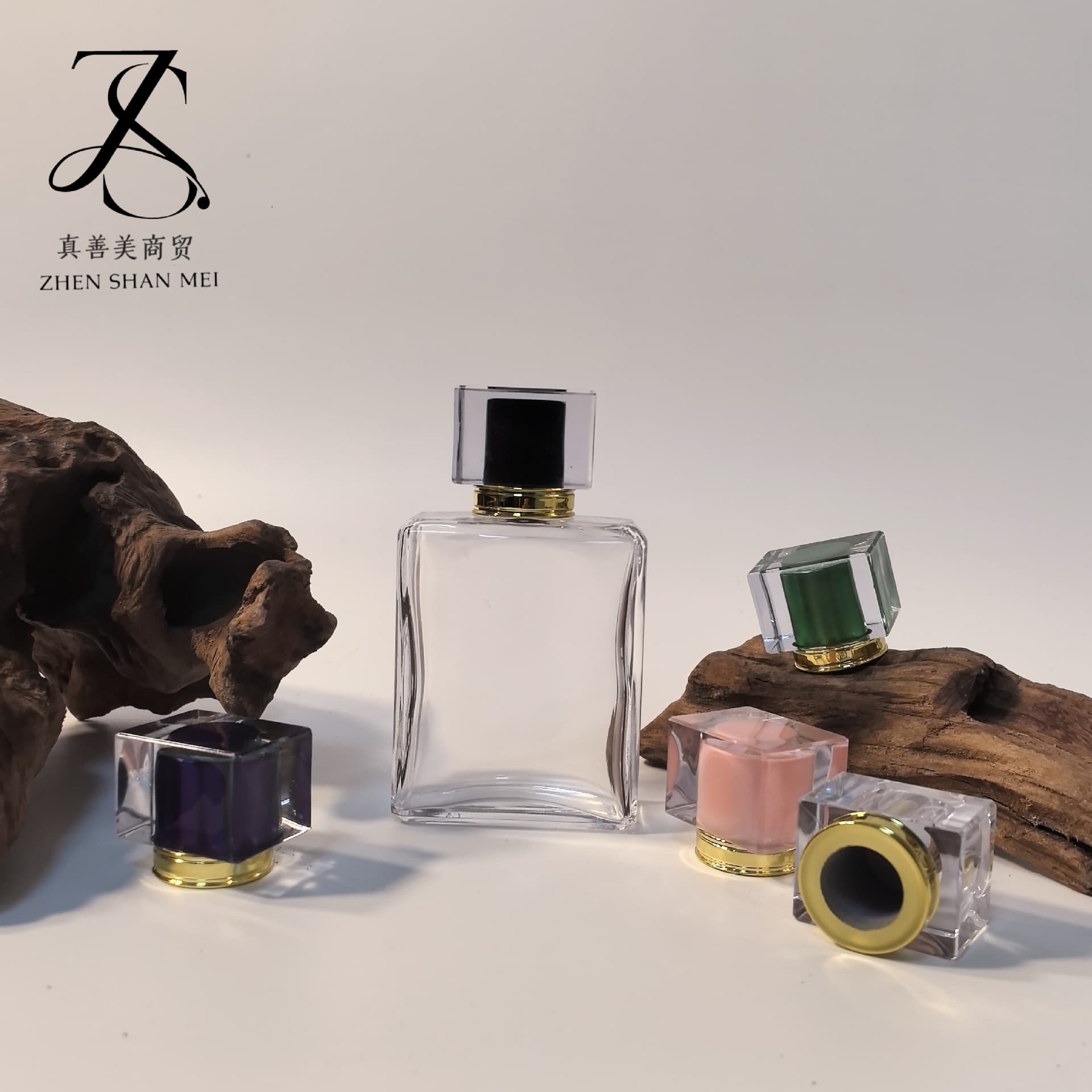 Modern Minimalist Premium Portable Square Perfume Glass Bottle Empty Bottle with Sprayer 50ml perfume bottle
