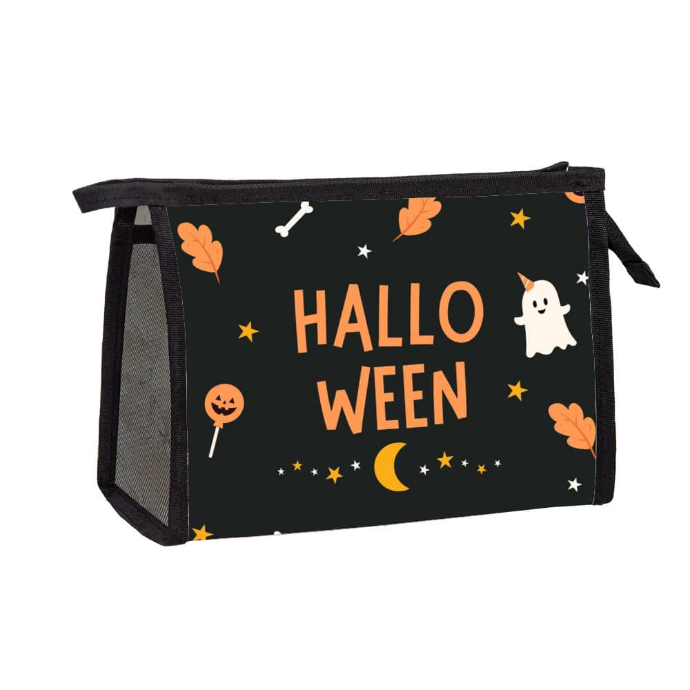 Cross-border New Wash Bag Storage Bag Halloween Ghost Black Cat Storage Bag Cosmetic Bag Portable Travel Wash Bag