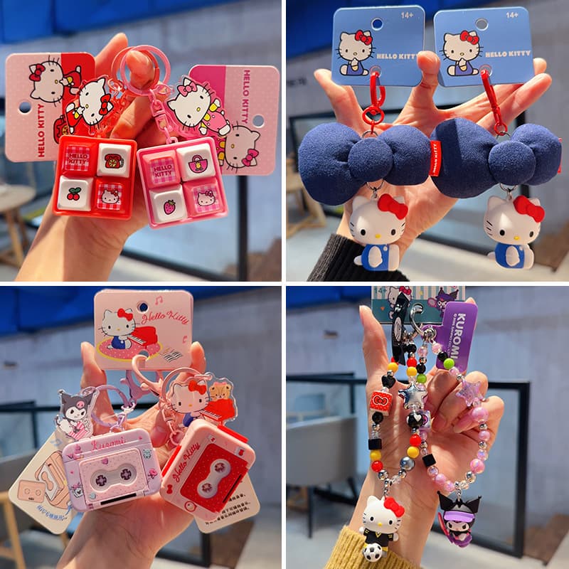2026 New Genuine Sanrio Hello Kitty Plush Keychain Women Cute Kitty Cat Plush Small Accessory
