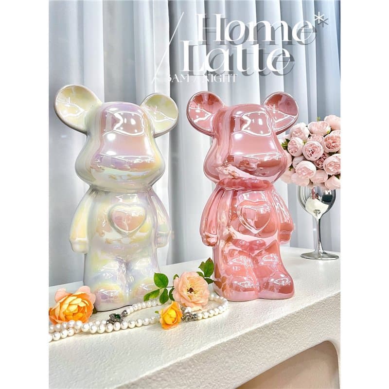 Light Luxury Violent Bear Figurine - Premium Ceramic Living Room/Entryway/TV Cabinet/Wine Cabinet Piggy Bank, Home Decor Gift