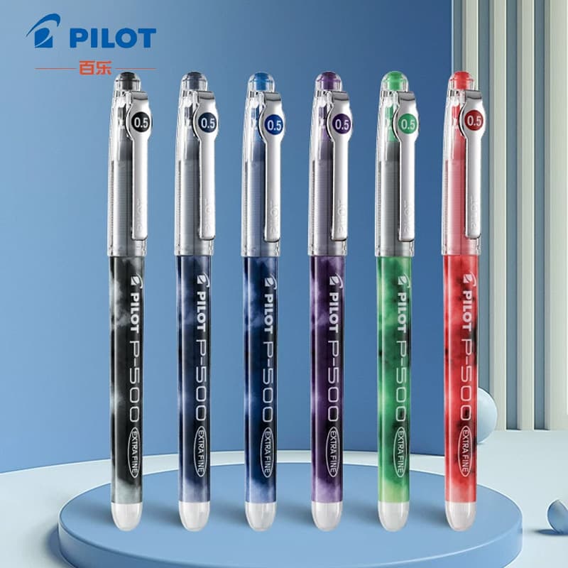 Japanese Pilot P500 Gel Ink Pen Large Capacity Exam Pen for Students Office Supplies 0.5mm Rollerball Pen