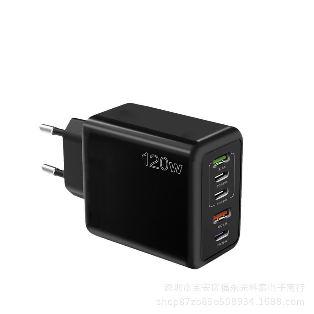 120W Phone Fast Charger Type-C EU/US/UK PD+USB Multi-Port Adapter Tablet Charging Head