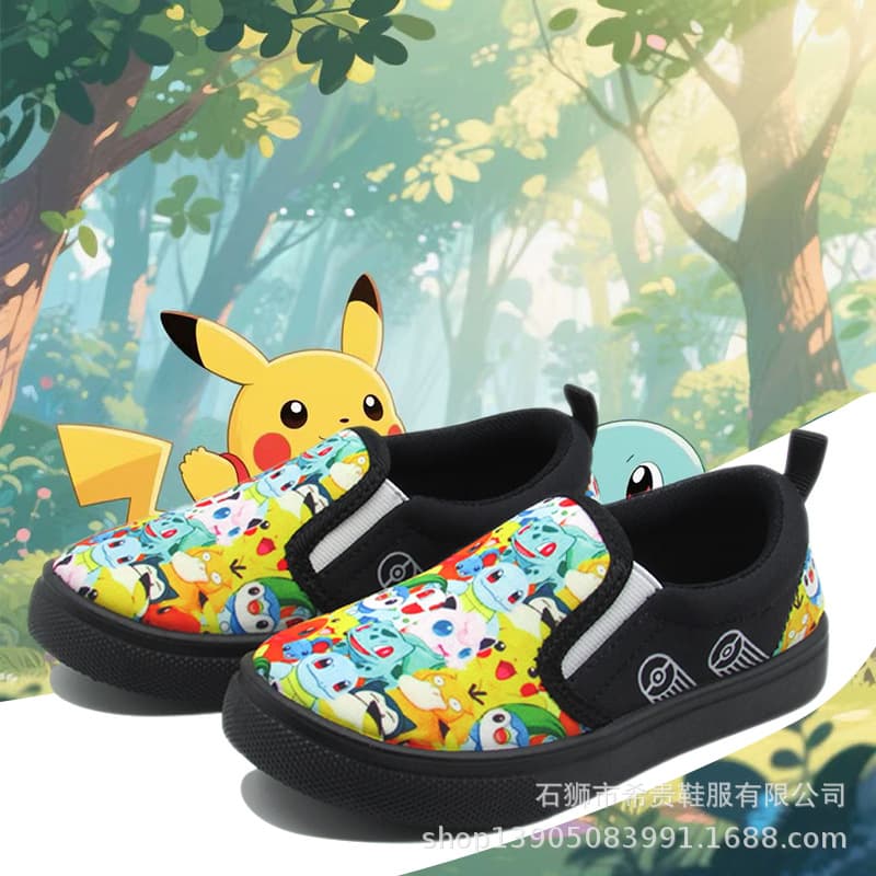Export Surplus Children's Four-Season Cloth Shoes New Indoor Student Shoes Low-Top Slip-On Lazy Casual Cartoon Cloth Shoes