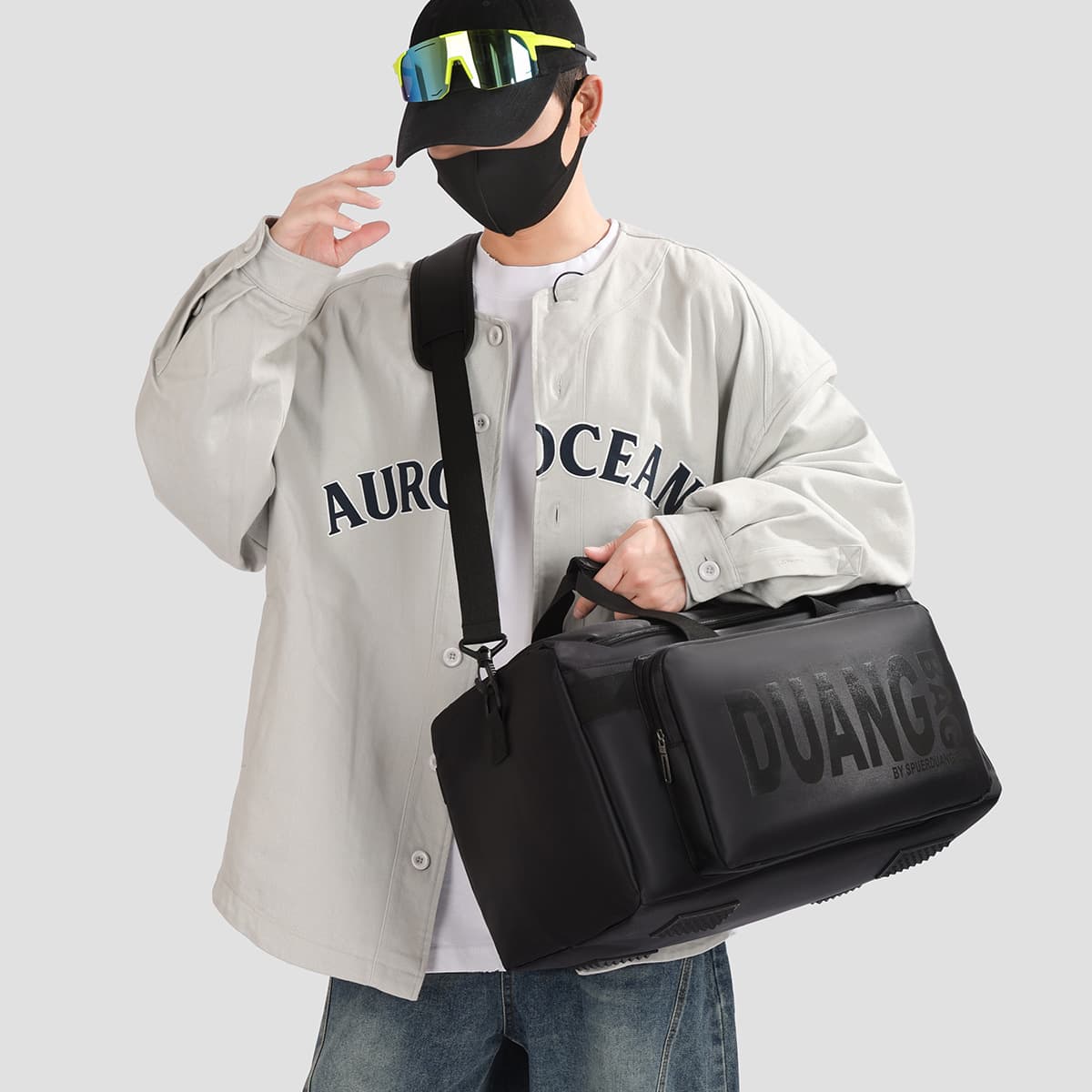 Trendy fitness bag, men's and women's sports bag, basketball football swimming training bag, luggage bag, large capacity travel bag