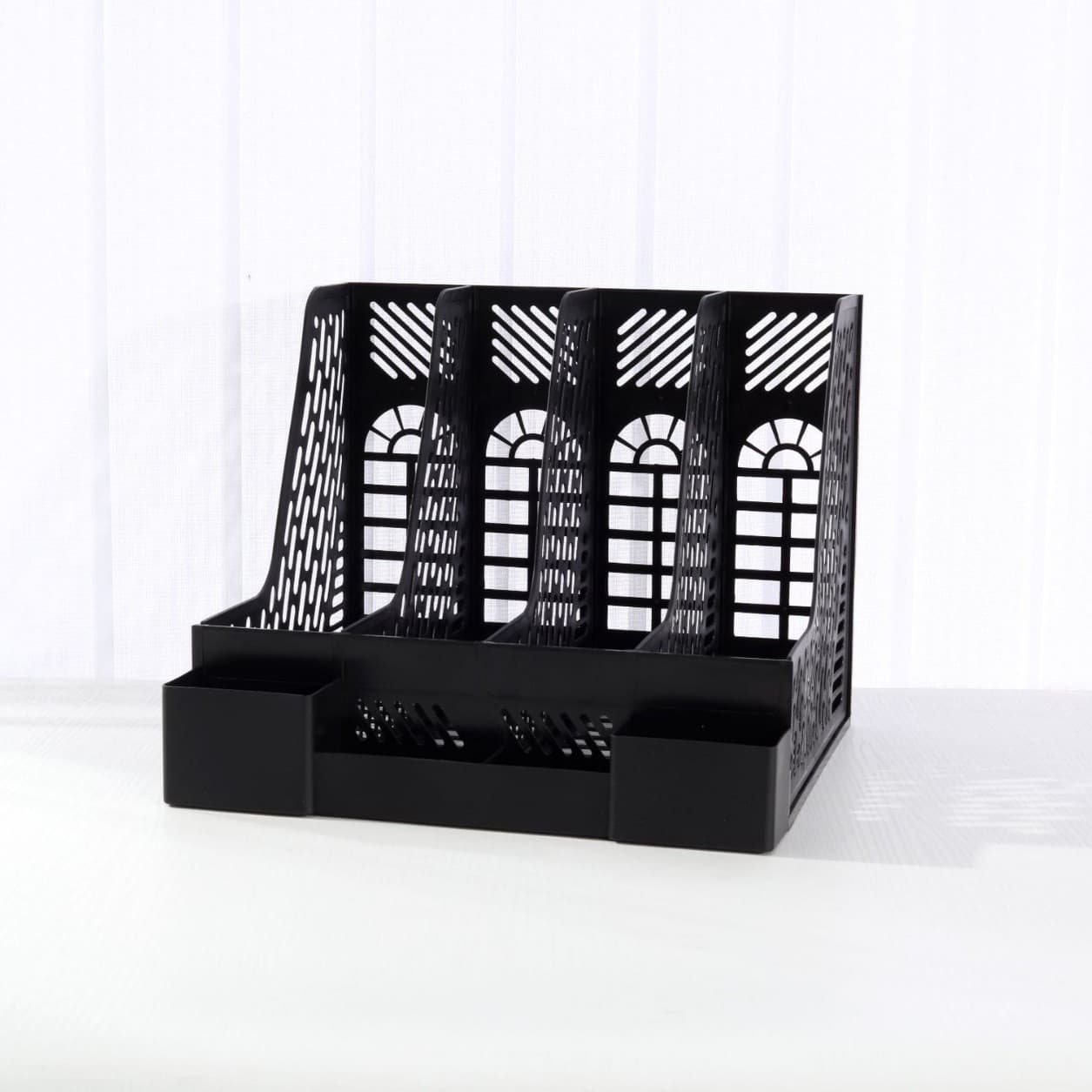Thickened File Rack Multi-Layer Four-Column File Frame Office Supplies Large-Capacity Information Rack Bookend File Storage Rack