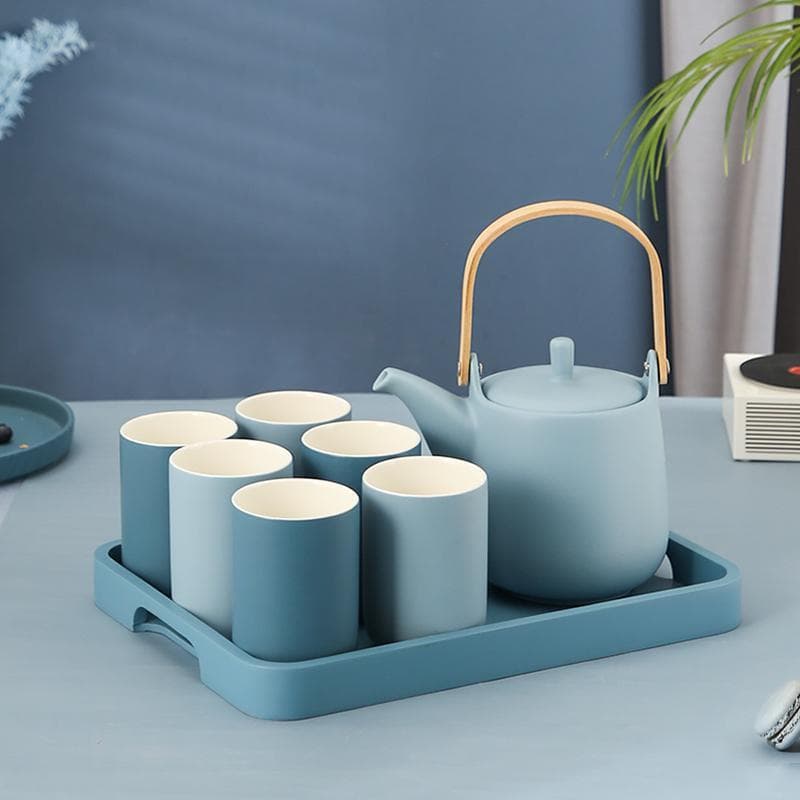 Morandi Nordic Water Set for Home Use, Living Room Tea Cup Set with Tray, Simple 6-Piece Cup Holder from Manufacturer