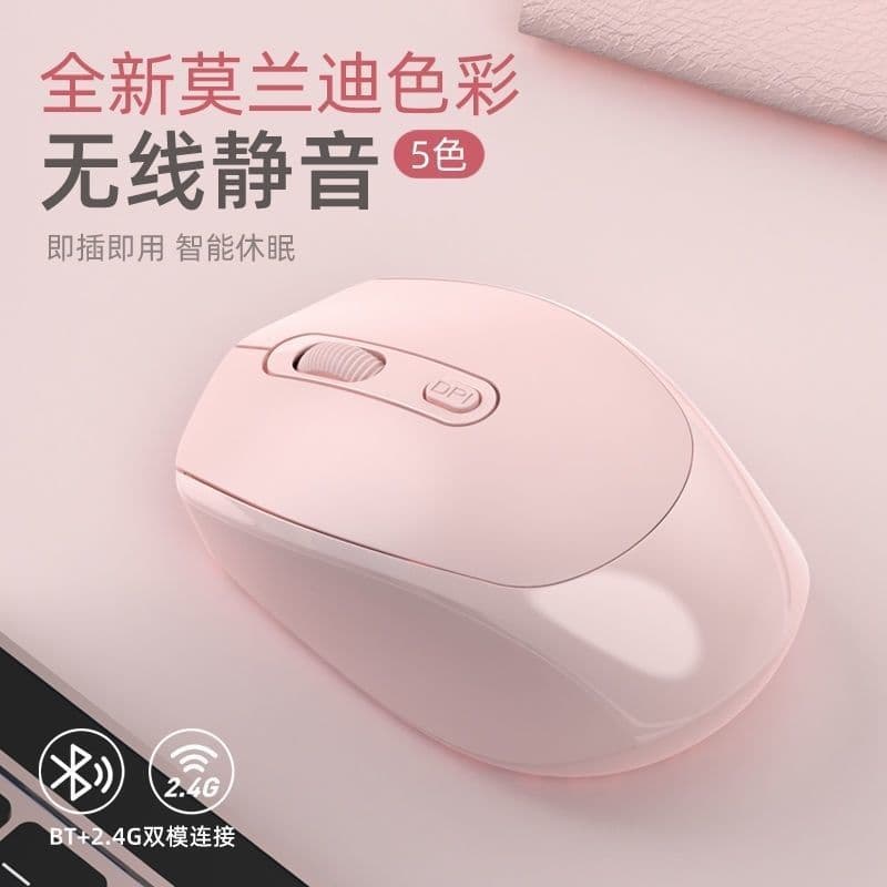 Wireless Bluetooth Silent Mouse Rechargeable Dual-Mode for Men and Women, Cute Office Laptop Desktop Computer