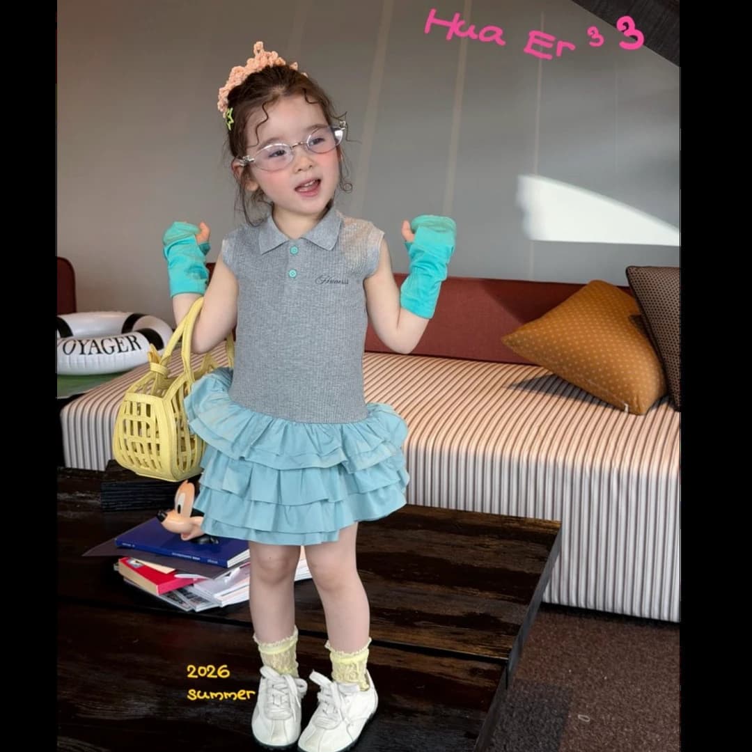 Girls Dress Children's School Style Summer 2026 New Trendy Baby POLO Dress