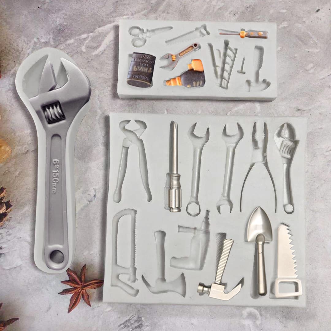 Hardware tool wrench screwdriver set series sugar silicone mold DIY chocolate cake decoration mold