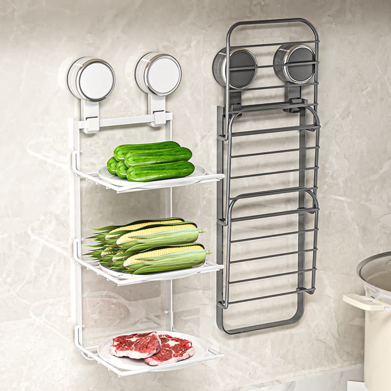Suction Cup Prep Rack, Foldable Kitchen Ingredient Tray, Prep Plate Holder, Multi-functional Storage Stand
