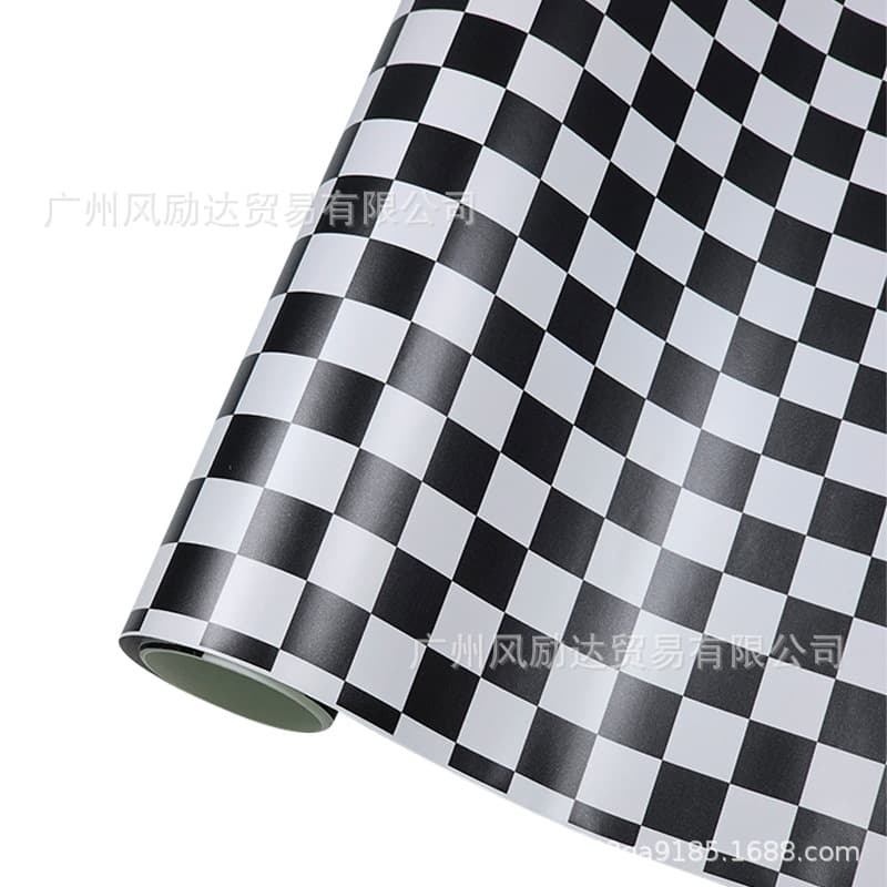 Cross-border Bestseller Car Decal Matte Black and White Checker Wrap Film Personalized Car Sticker Cartoon Graffiti Color Film